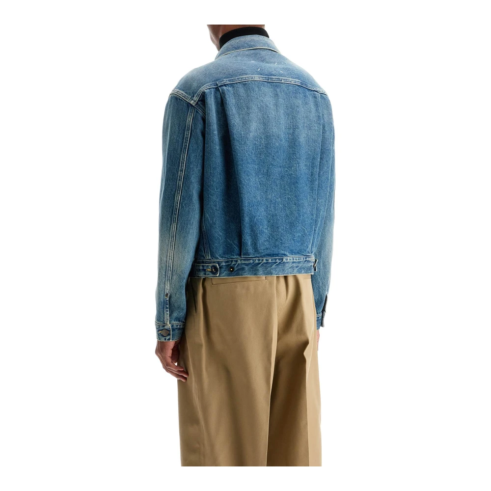 Maison Margiela Versleten Denim Boxy Cut Jas Blue Heren