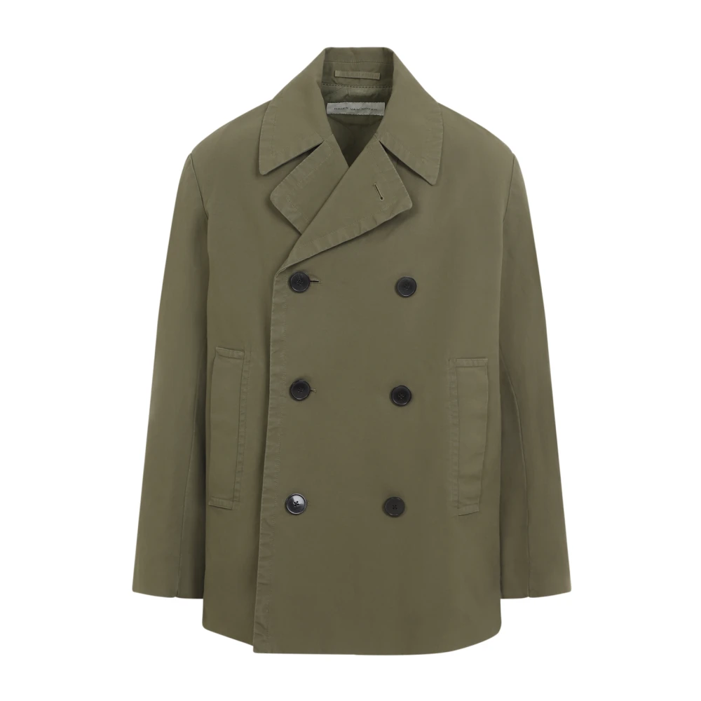 Dries Van Noten Groene Katoenen Jas Aw24 Stijlvol Comfort Green Heren