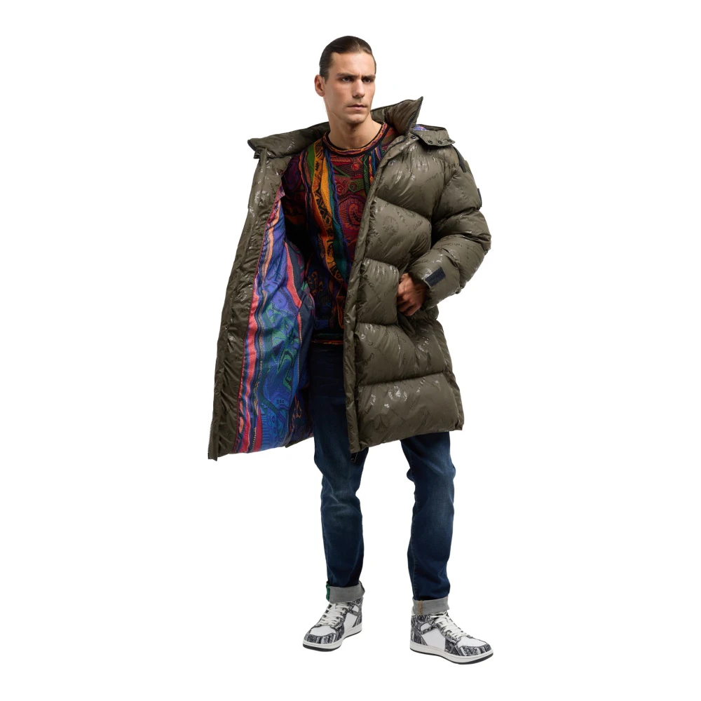 carlo colucci Gewatteerde Oversized Mantel DeZordo Green Heren
