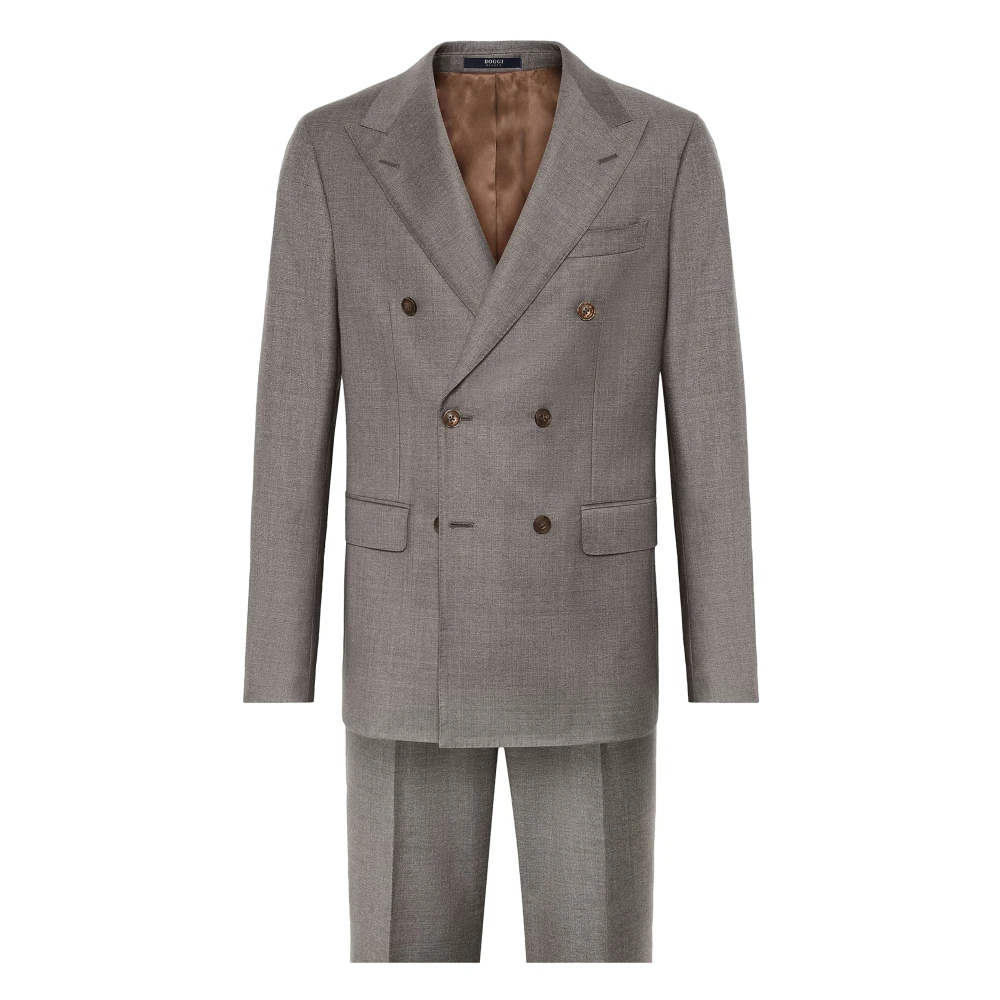 Boggi Milano Dubbelrijig Kostuum Gray Heren