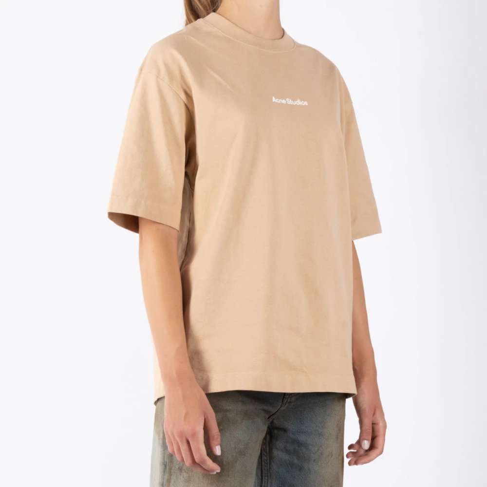 Acne Studios Beige Katoenen T-shirt voor vrouwen Beige Dames