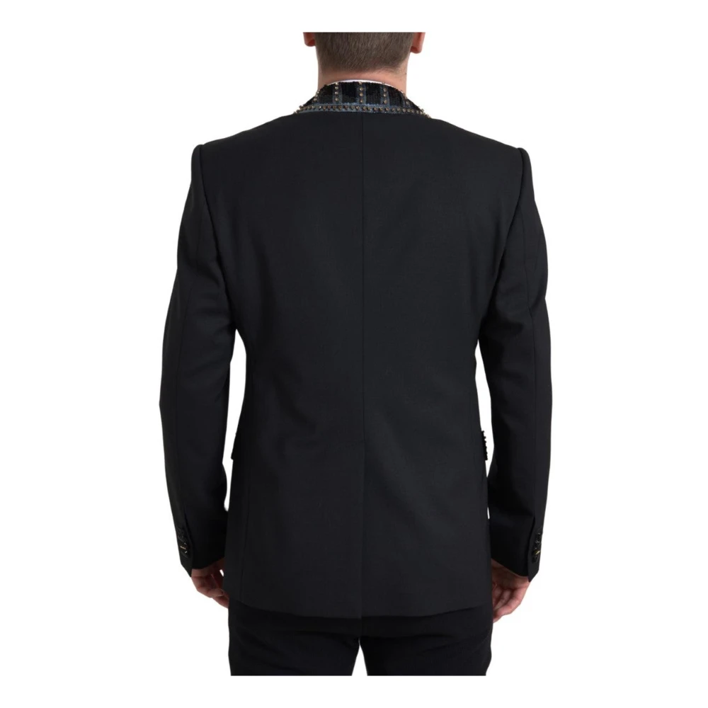 Dolce & Gabbana Paillet Trim Blazer 2-Delig Pak Black Heren