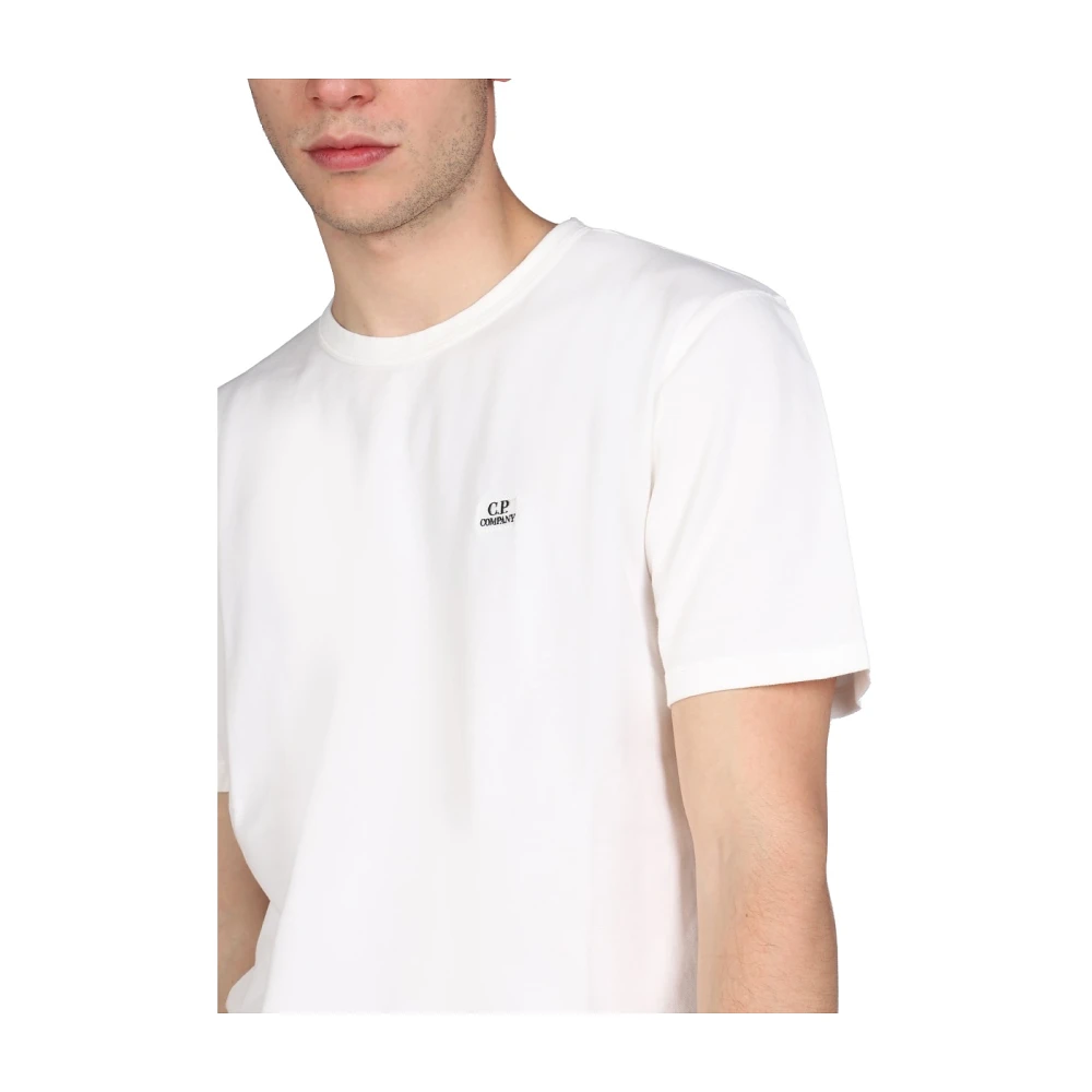 C.P. Company T-shirt met logo patch White Heren