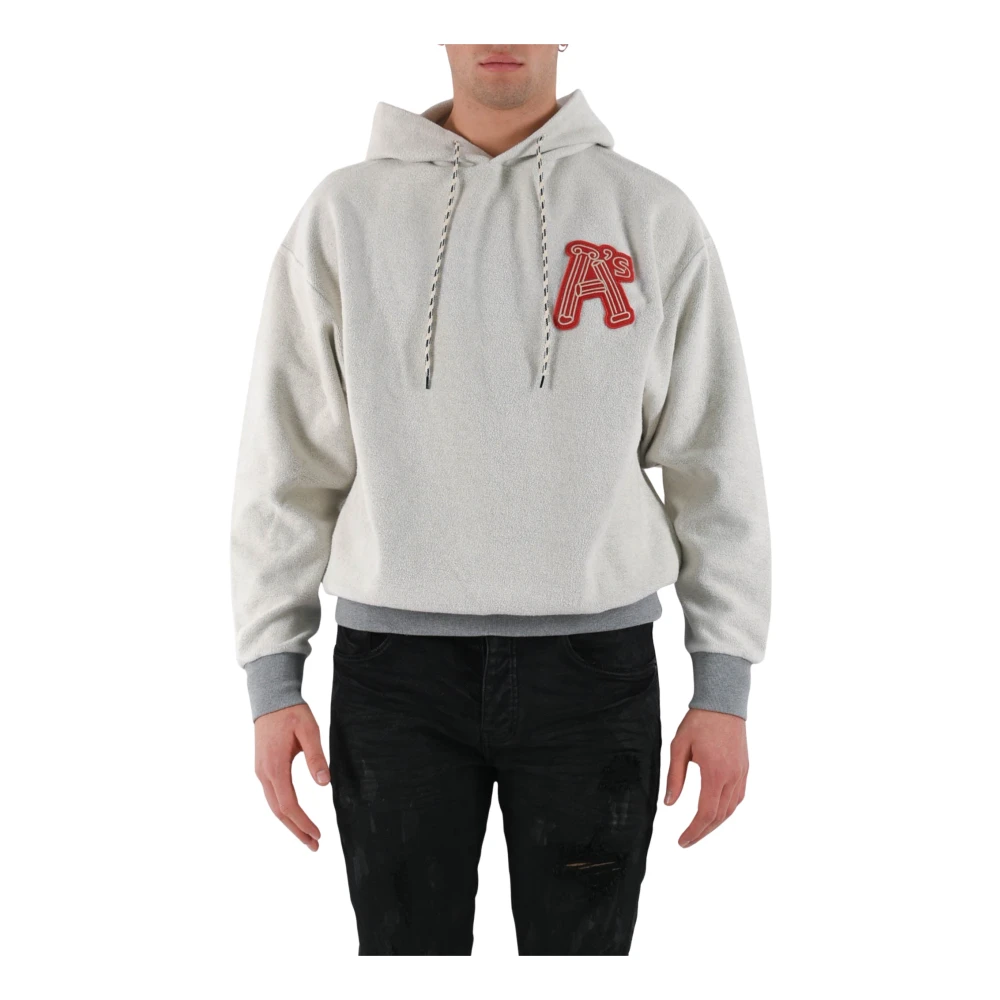 Aries Omgekeerde kolom hoodie met patchlogo Gray Heren