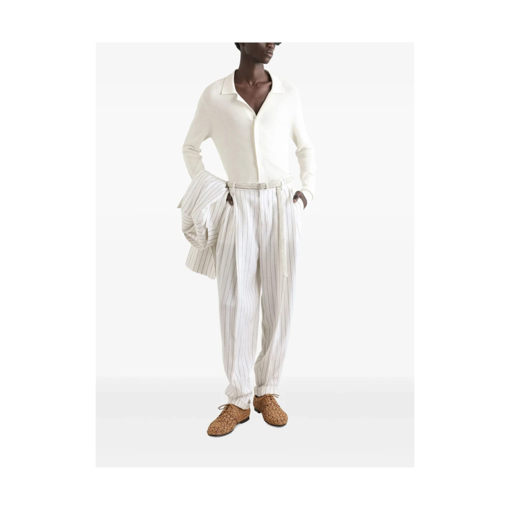 Dolce & Gabbana Witte Overhemd met Geribbelde Details White Heren