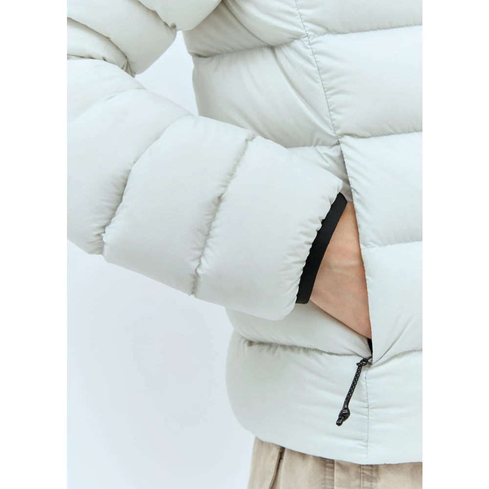 Moncler Gewatteerd Donsjack met Logoprint Gray Dames