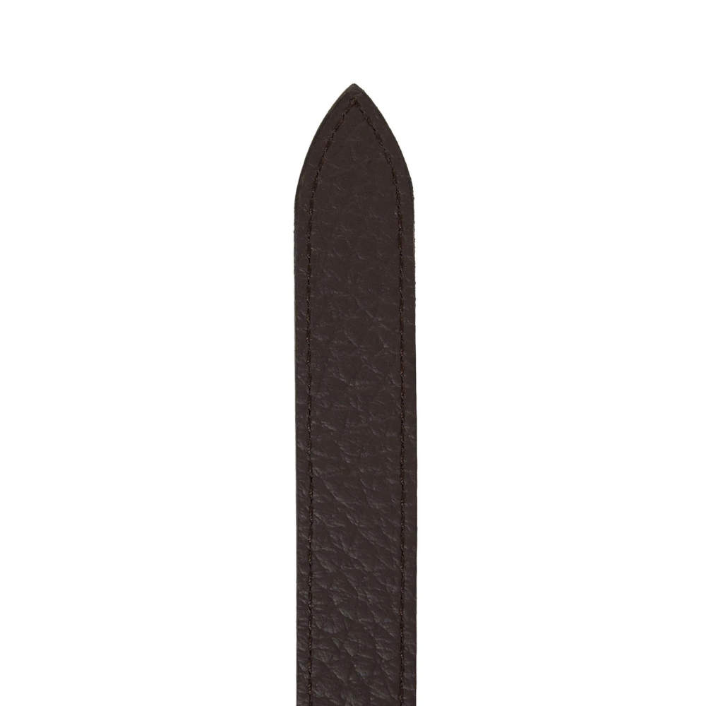 Orciani Bruine Leren Riem Elegante Zilveren Accenten Brown Dames