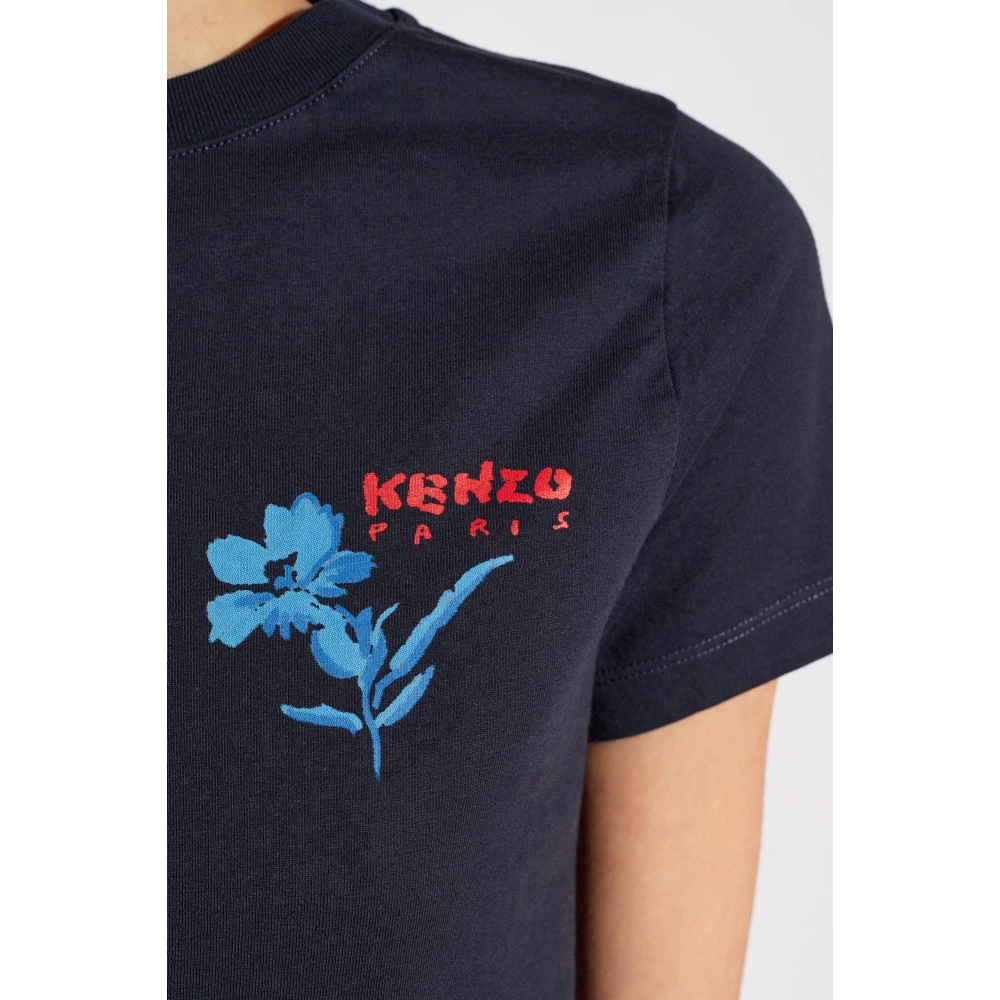 Kenzo T-shirt met logo Blue Dames