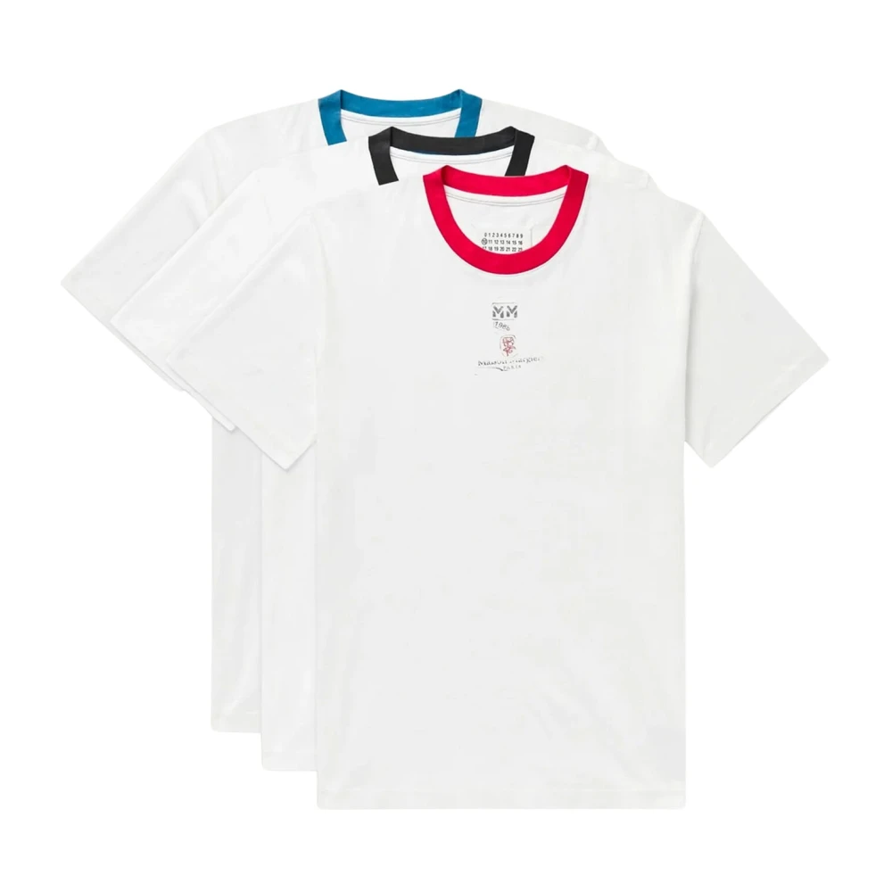 Maison Margiela Contrast Crewneck T-Shirt White Heren