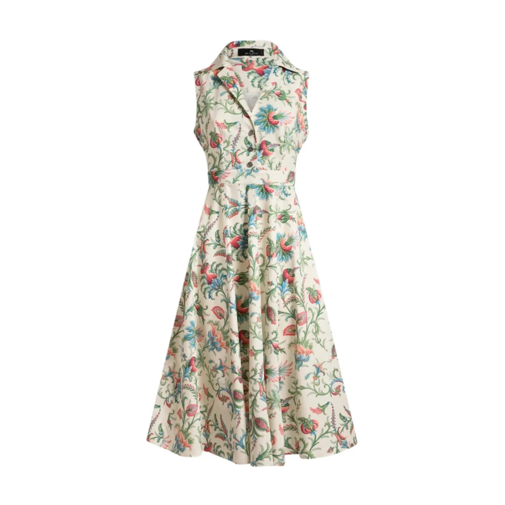 Etro Multicolor Shirt Dresses, Female, S, Midi Sleeveless Shirt Dress
