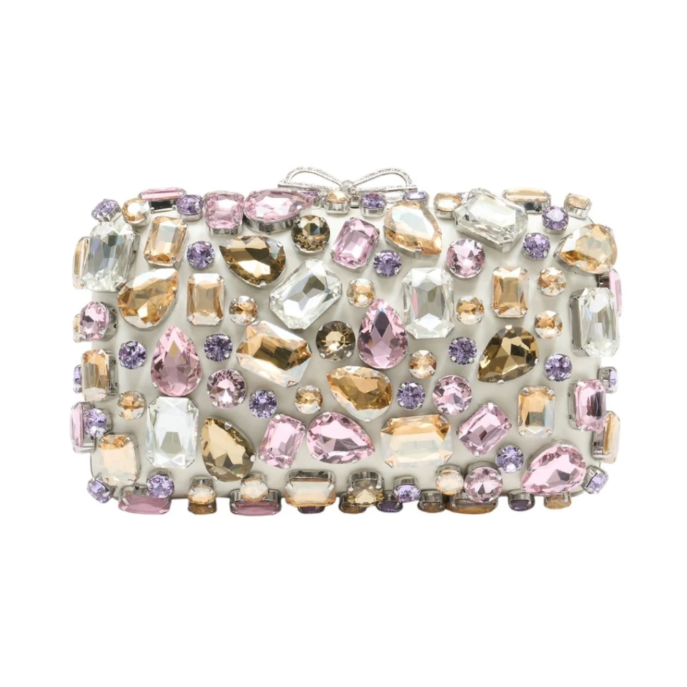 Self Portrait Women's Multi Crystal Embellished Clutch Bag