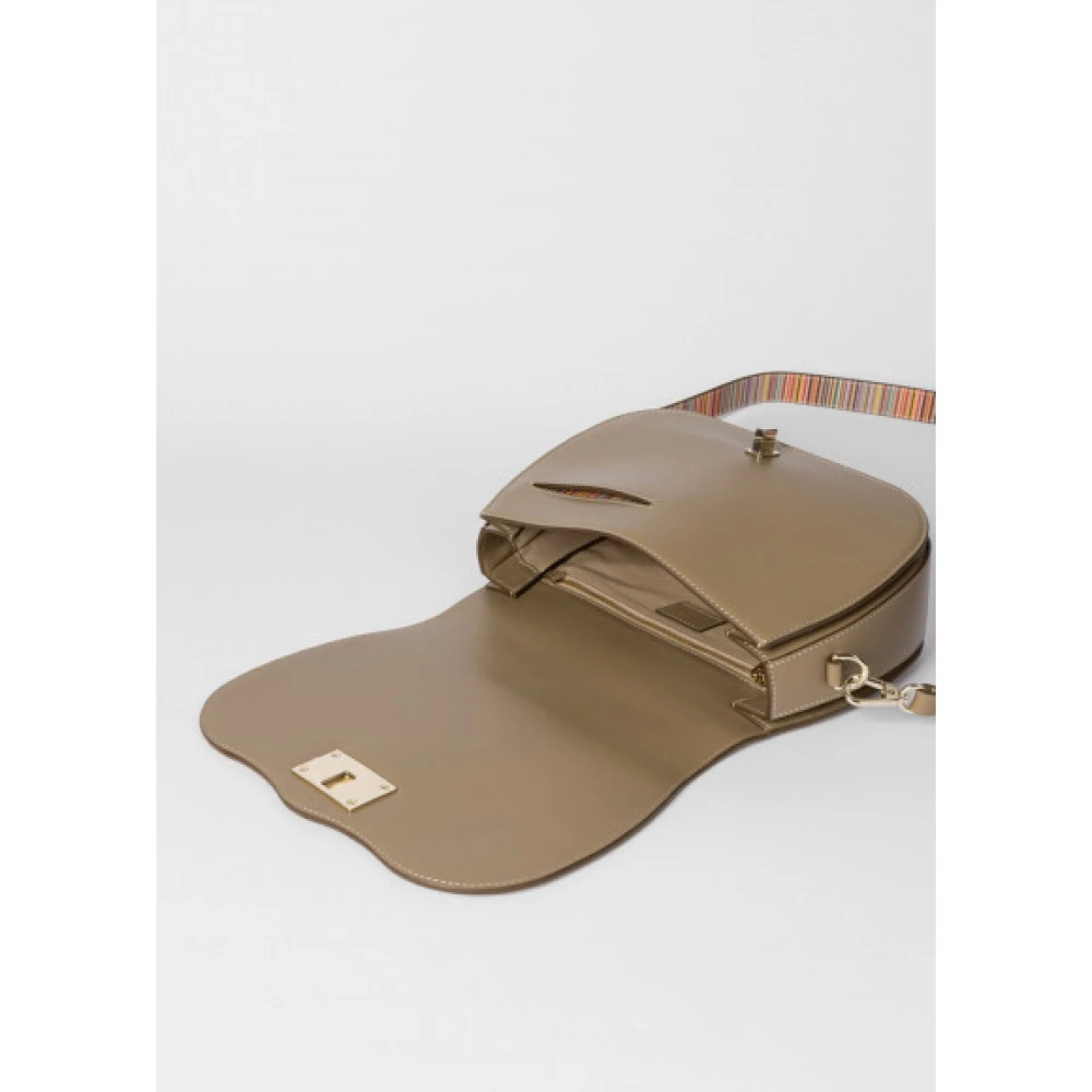 PS By Paul Smith Khaki Leren Satchel Tas voor Vrouwen Green Dames