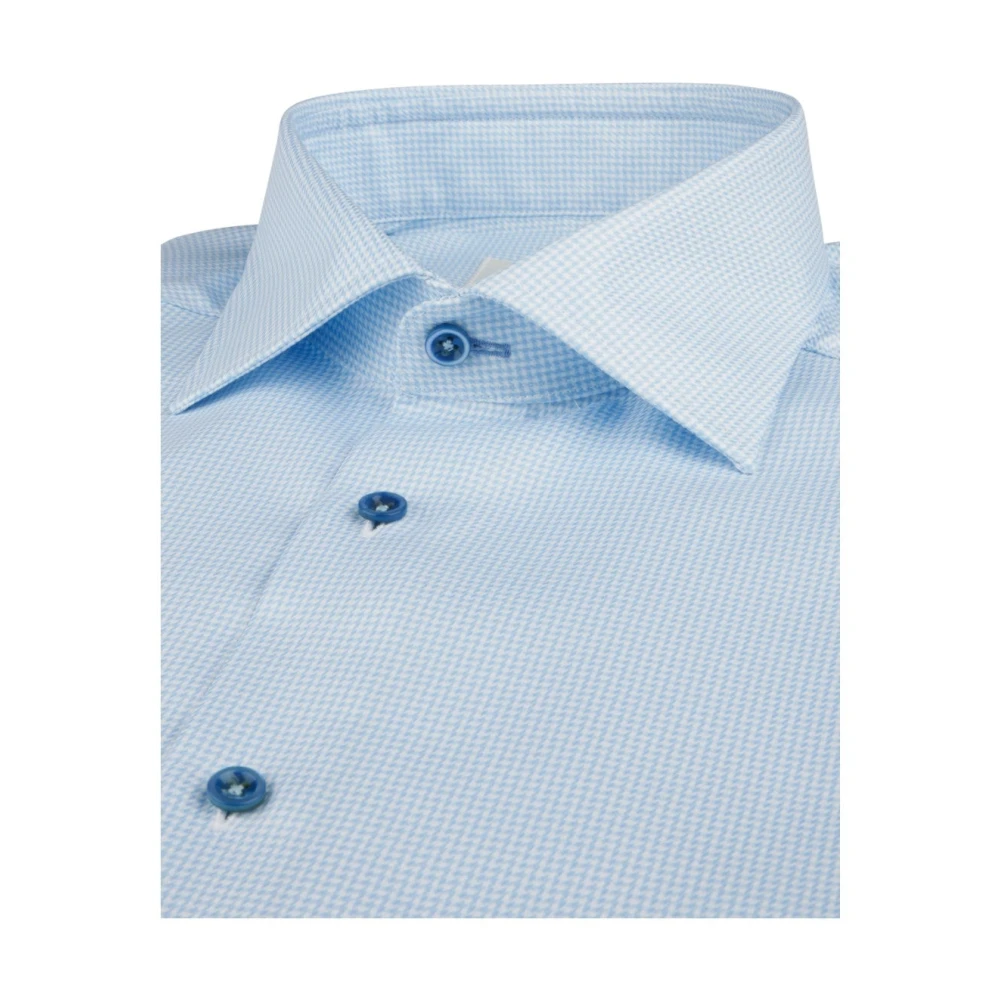 Stenströms Blauw Houndstooth Slim Fit Overhemd Blue Heren