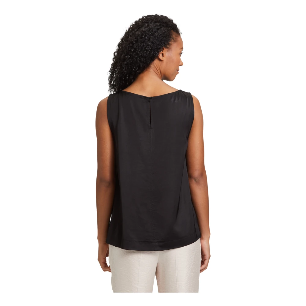 Betty & Co Elegante mouwloze blouse top Black Dames