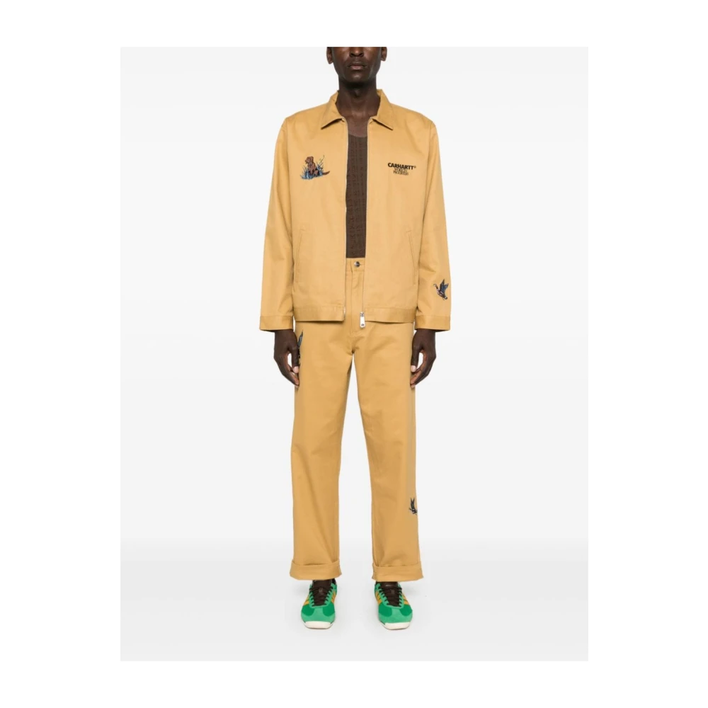 Carhartt WIP Grafisch Geborduurde Werkbroek Brown Heren