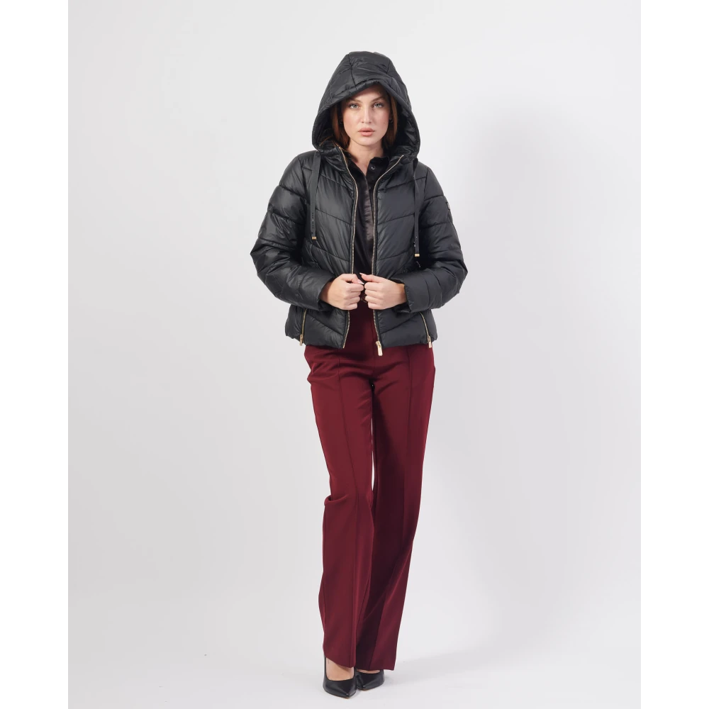 YES ZEE Zwarte Gewatteerde Hoodie Black Dames