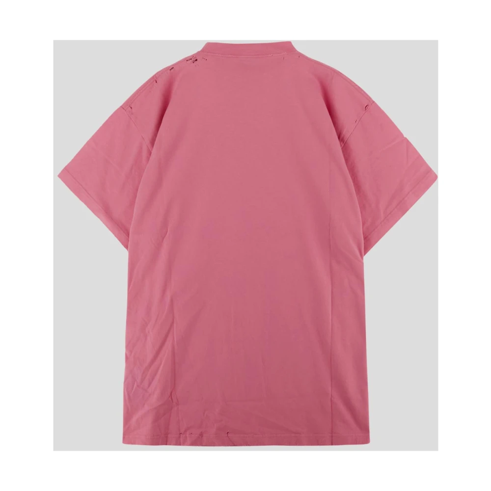 Balenciaga Katoenen Logo T-shirt Pink Dames