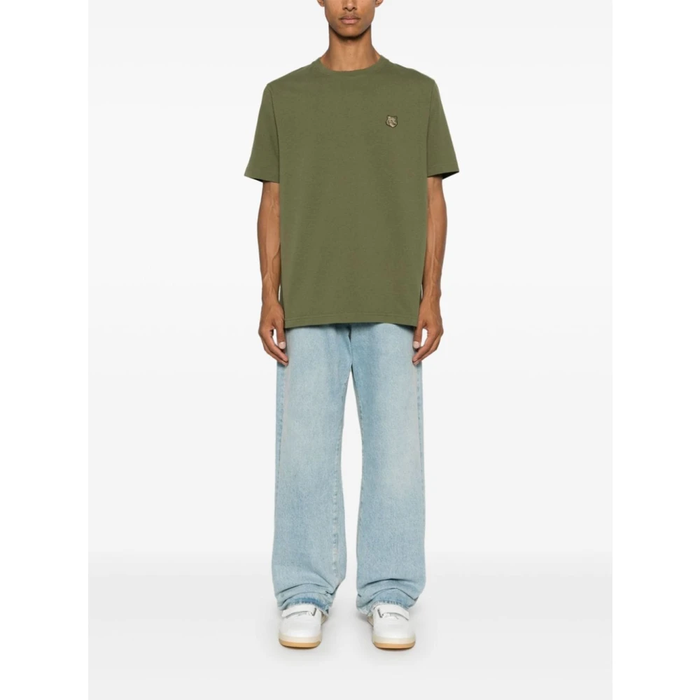Maison Kitsuné Groene Fox Head Patch T-shirt Green Heren