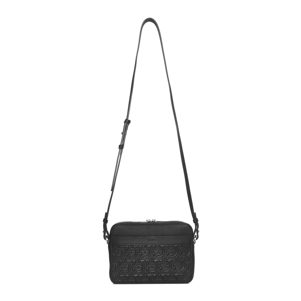 Salvatore Ferragamo Reis Embossed Blocco Tassen Black Heren