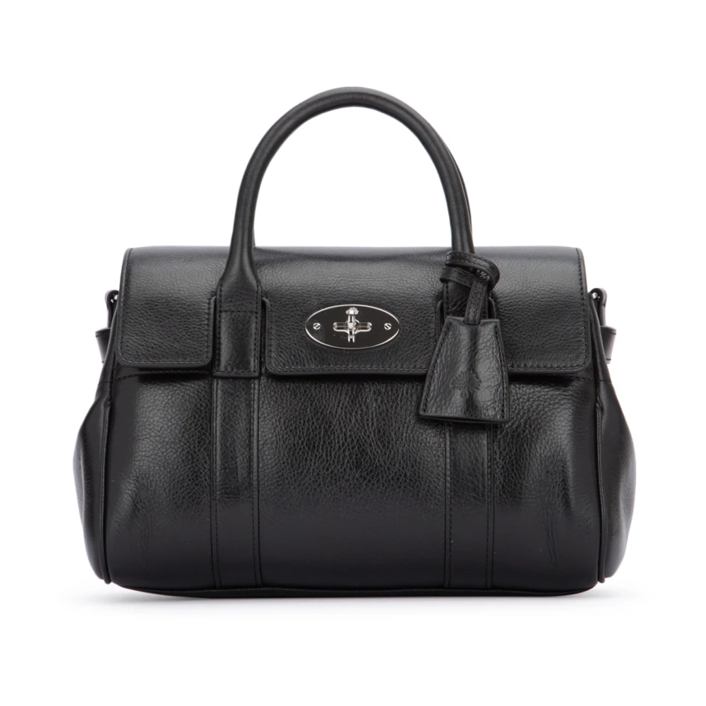 Mulberry Hoogglans Satchel Tas Black Dames