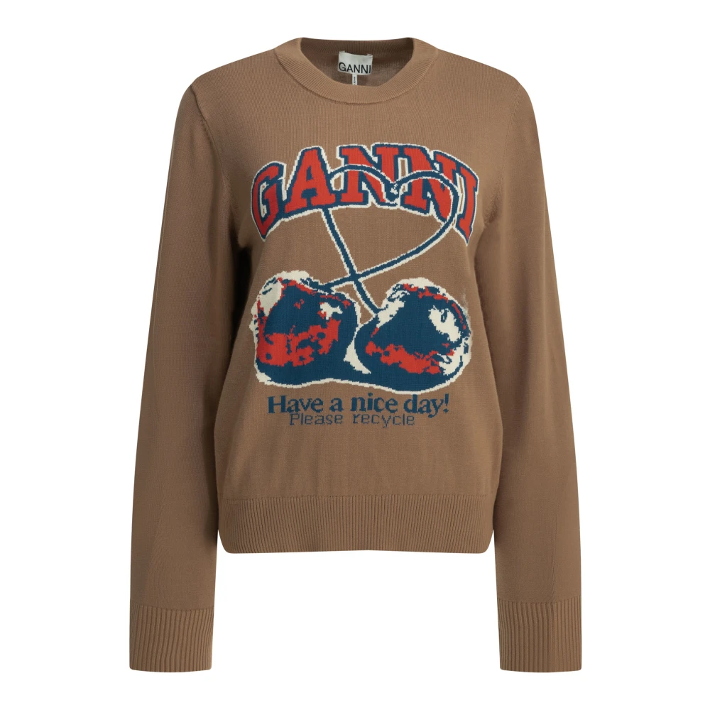 Ganni Donna Marrone Maglie, M, New, - Immagine 3
