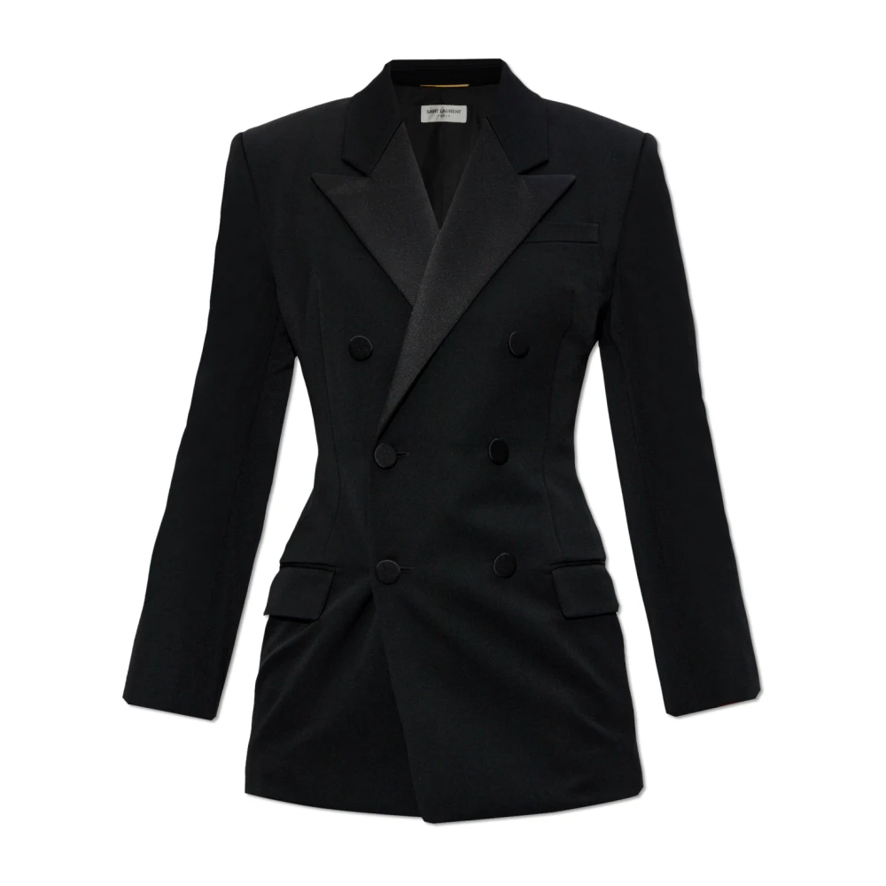 Saint Laurent Double-breasted blazer Black Dames