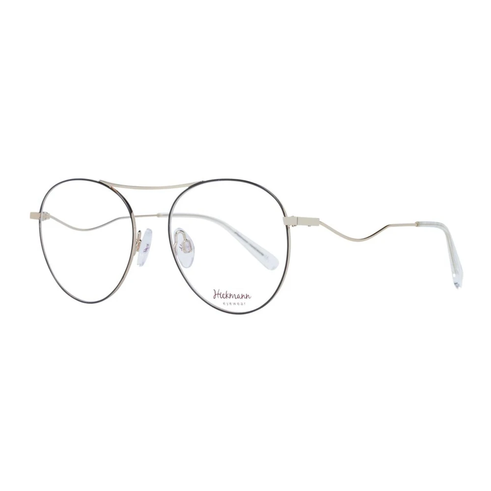 Ana Hickmann Gouden Metalen Ronde Optische Montuur met Hoes Yellow Dames