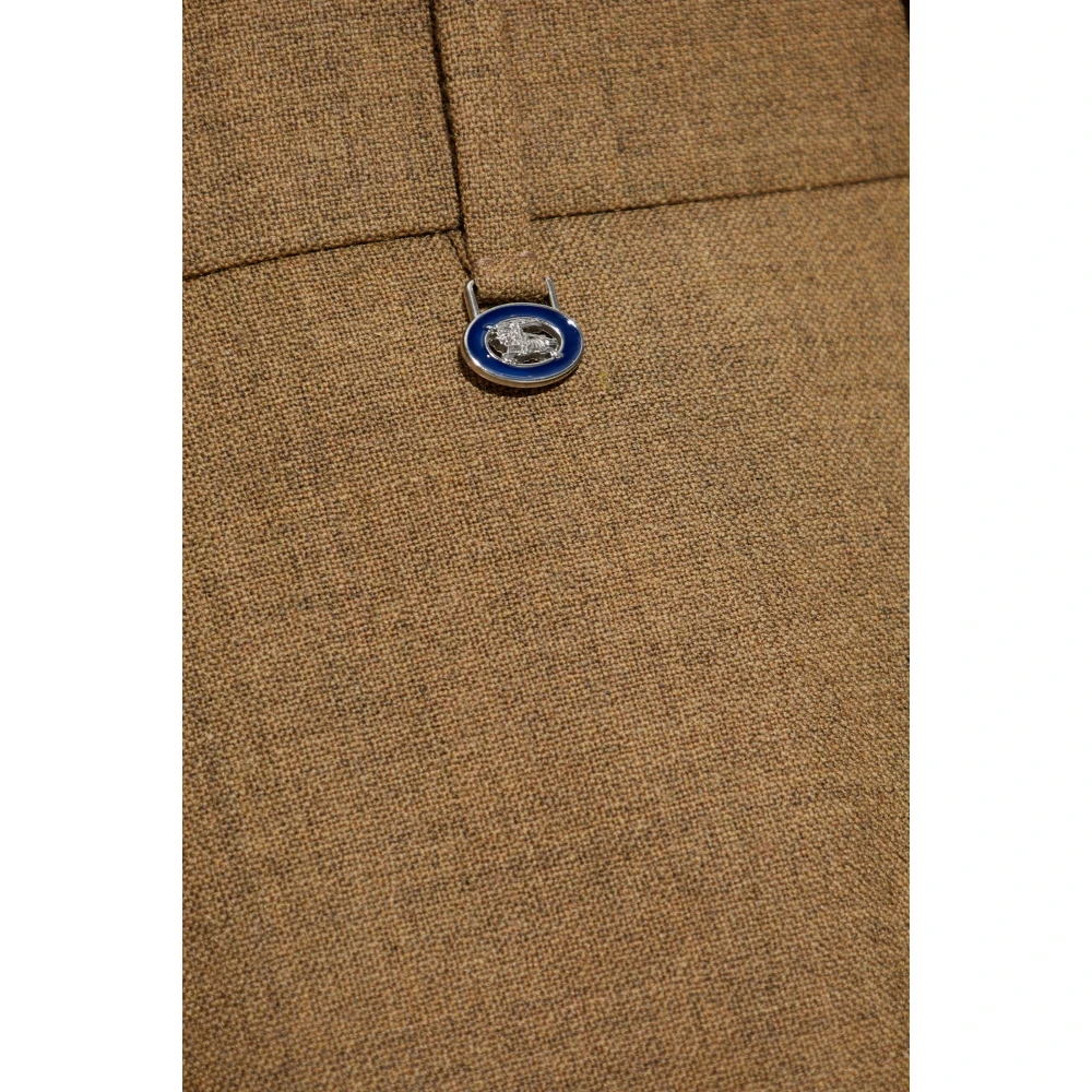 Burberry Wollen broek met vouw Brown Heren