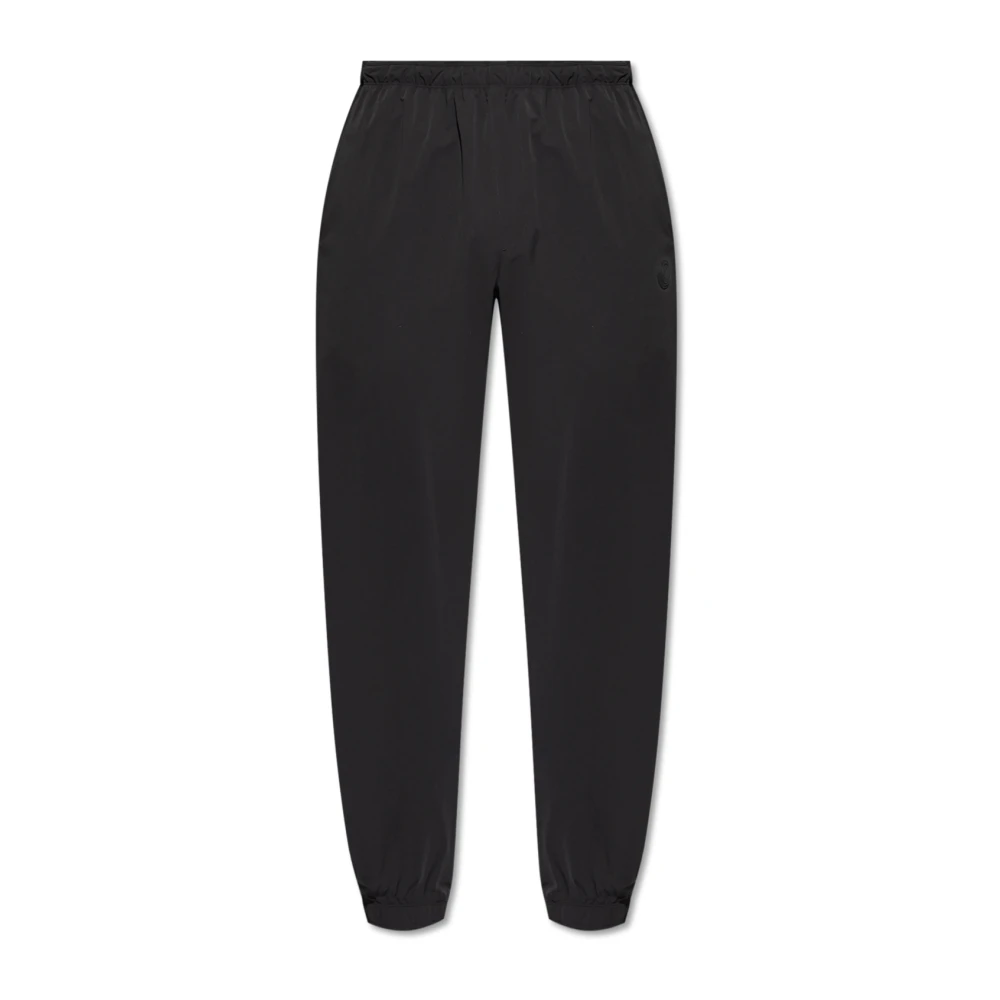 Moncler Men's Black Wide Trousers, L, Nylon Trousers