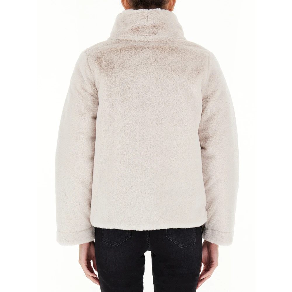 Colmar Omkeerbare hoge hals bont of gewatteerde jas Beige Dames
