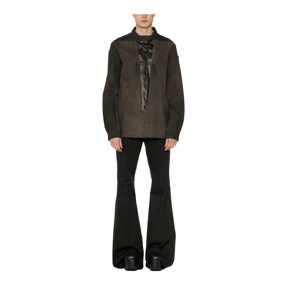 Rick Owens Denim Splintered Outer Shirt Black Heren