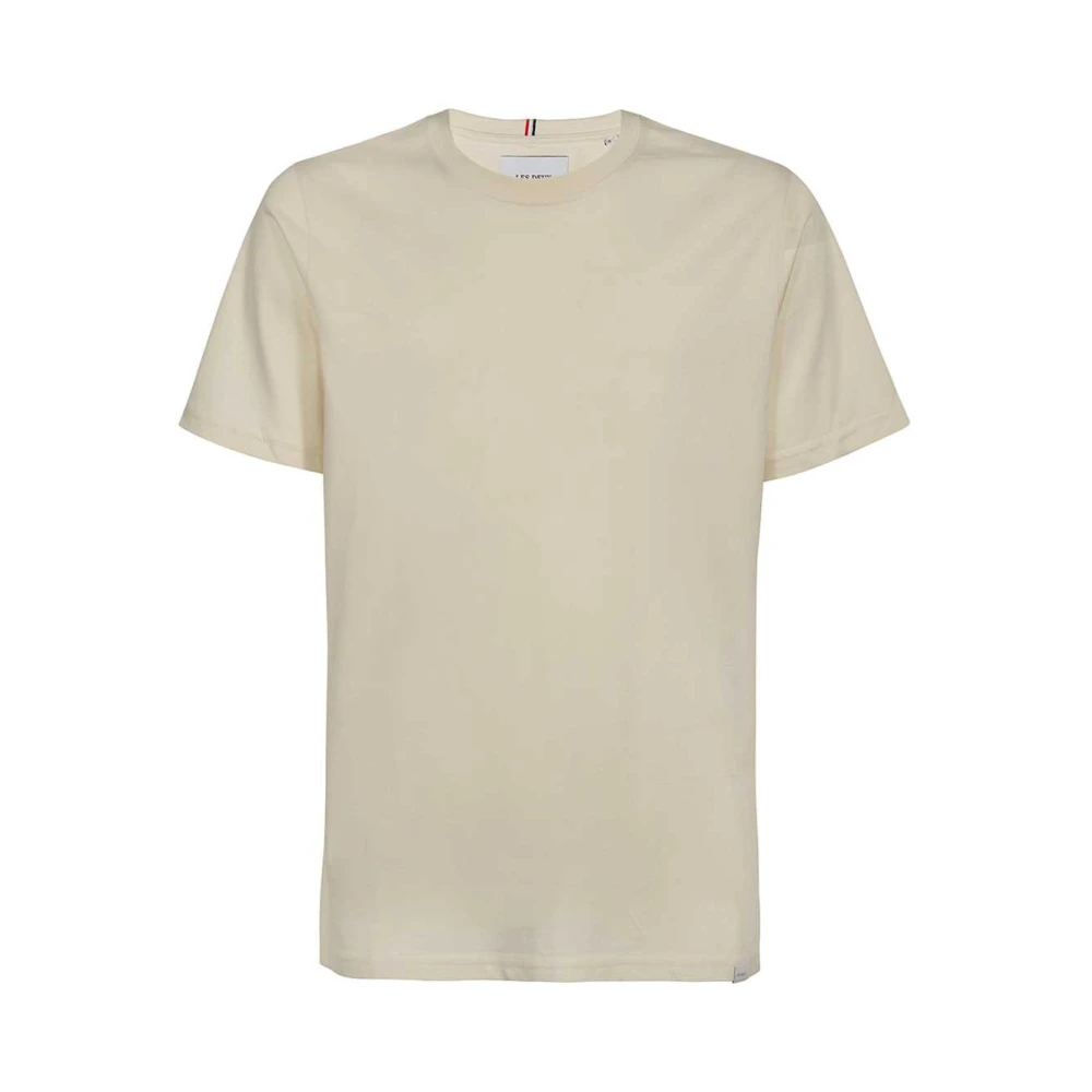 Les Deux Katoenen Ribgebreide Crew T-Shirt Beige Heren