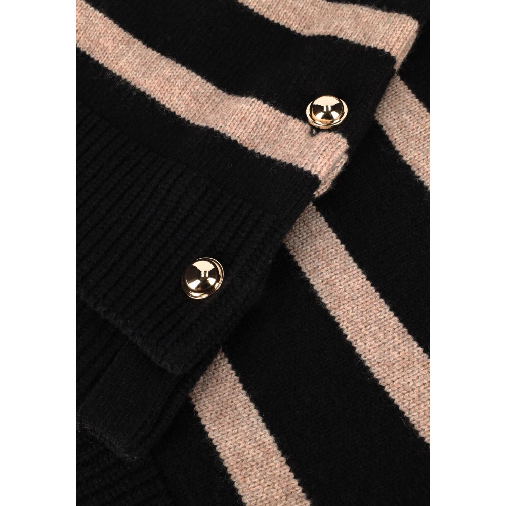 Co'Couture Button Stripe Trui Maja Stijlvol Black Dames