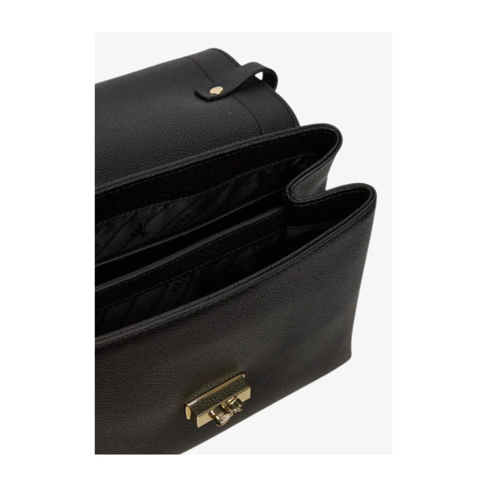 PATRIZIA PEPE Zwarte Handtas Gehamerd Kalfsleer Black Dames