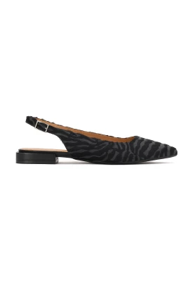 Zebra mönster platta pumps