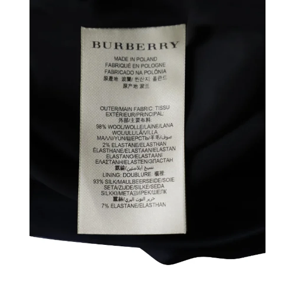 Burberry Vintage Pre-owned Wool bottoms Blue Dames