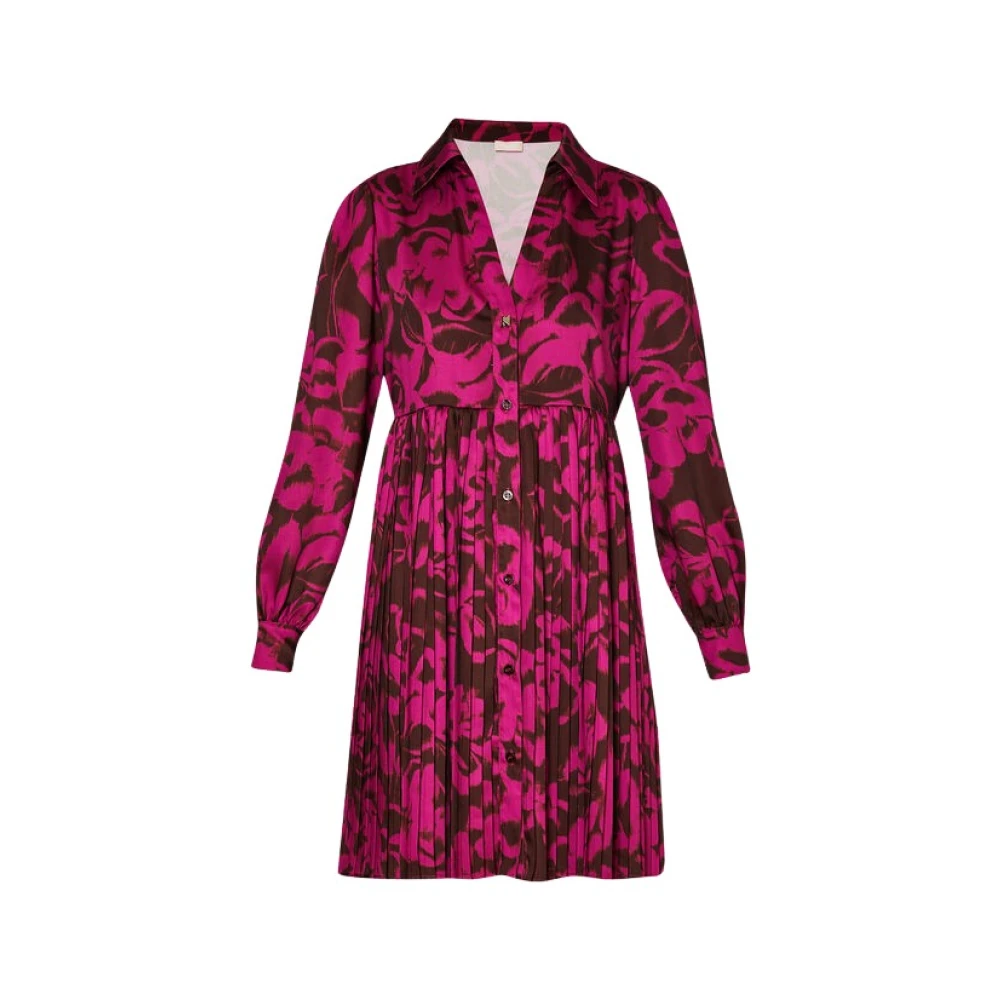 Liu Jo Bloemenprint overhemdjurk Geplooide rok Pink Dames