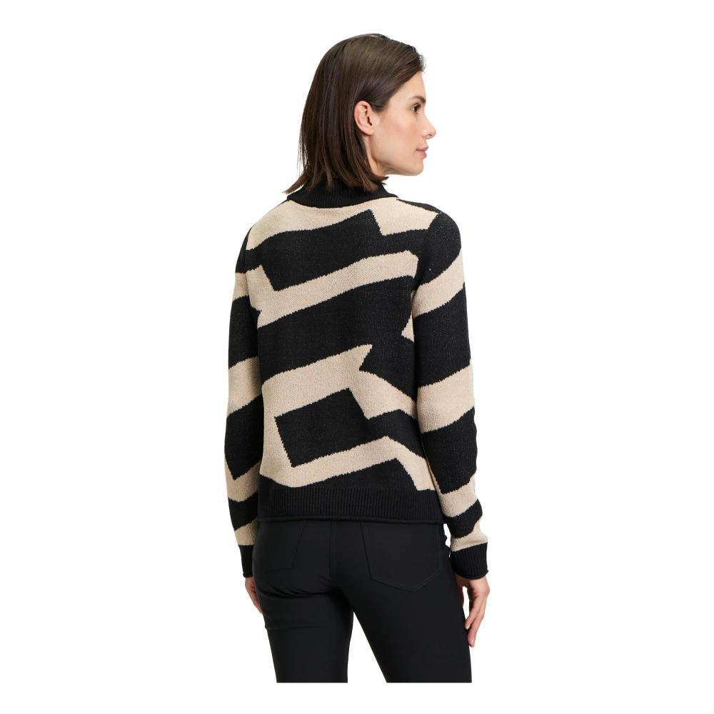 Betty Barclay Grafische Jacquard Gebreide Trui Black Dames