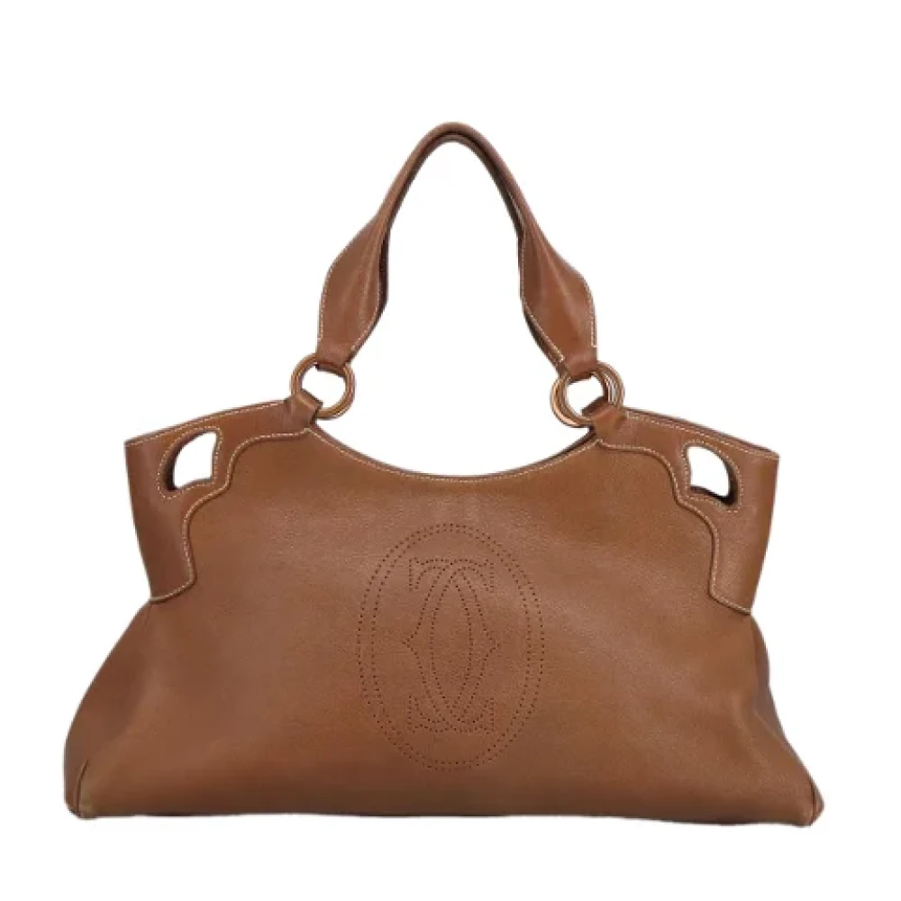 Cartier Vintage Pre-owned Leather handbags Brown Dames