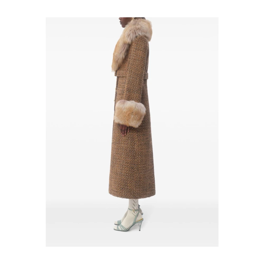 Valentino Garavani Bontafgezette Ceintuurjas met Enkele Rij Knopen Brown Dames