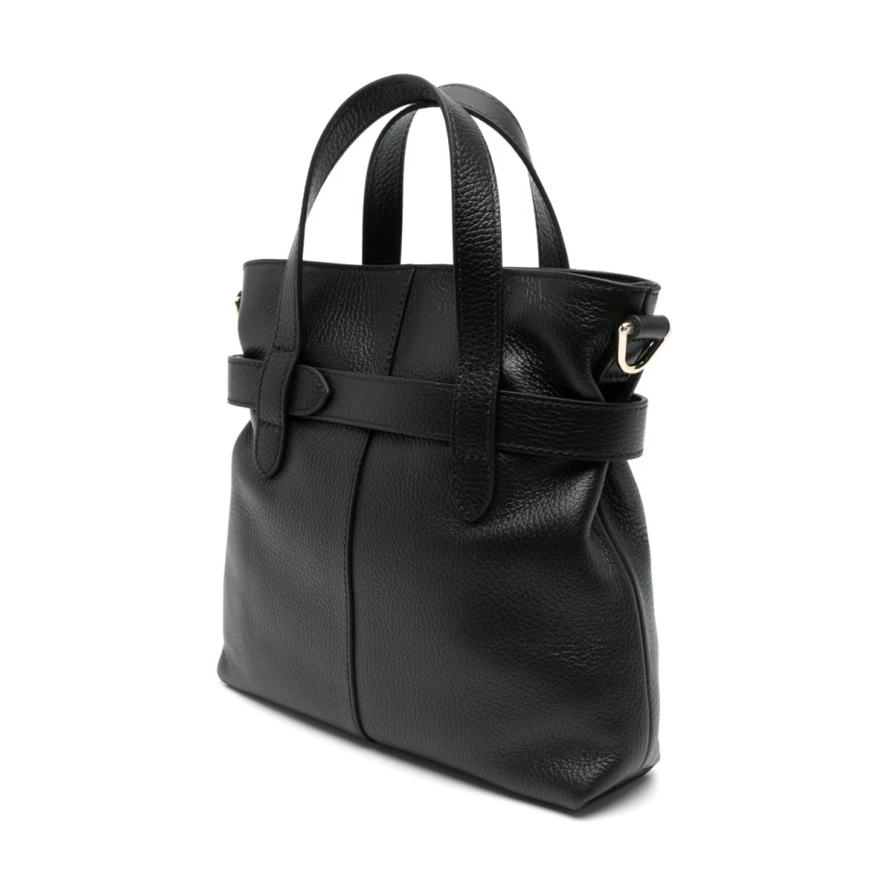 Coccinelle Zwarte leren tas met riem Black Dames