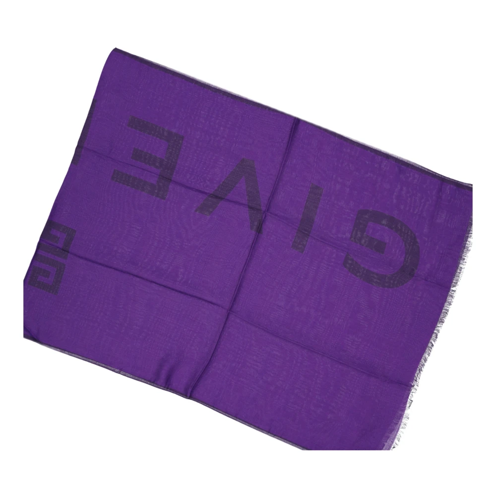 Givenchy Winter Sjaal met Geribbelde Randen Purple Unisex