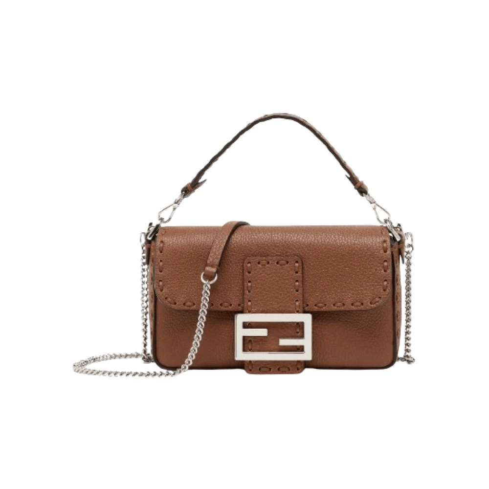 Fendi Bruine Crossbody Tas met FF Logo Brown Dames