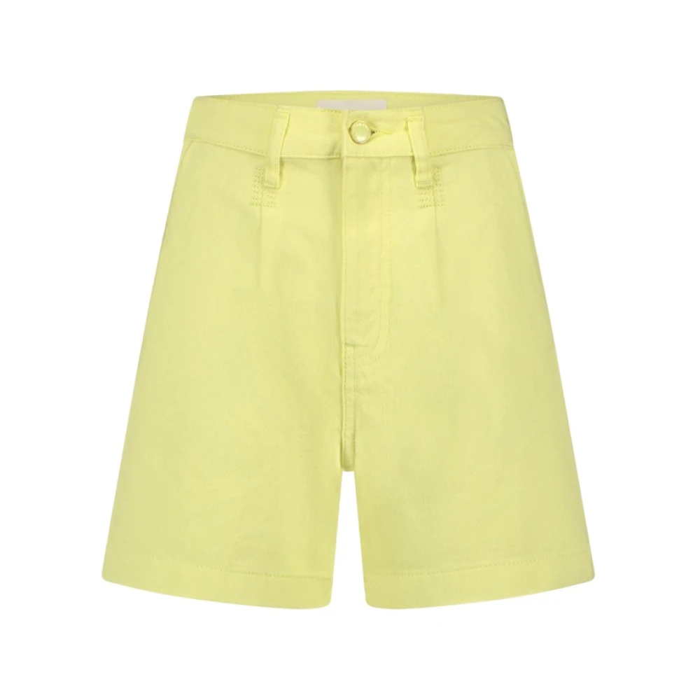 Fabienne Chapot Klassieke Katoenen Shorts met Knoopsluiting Yellow Dames
