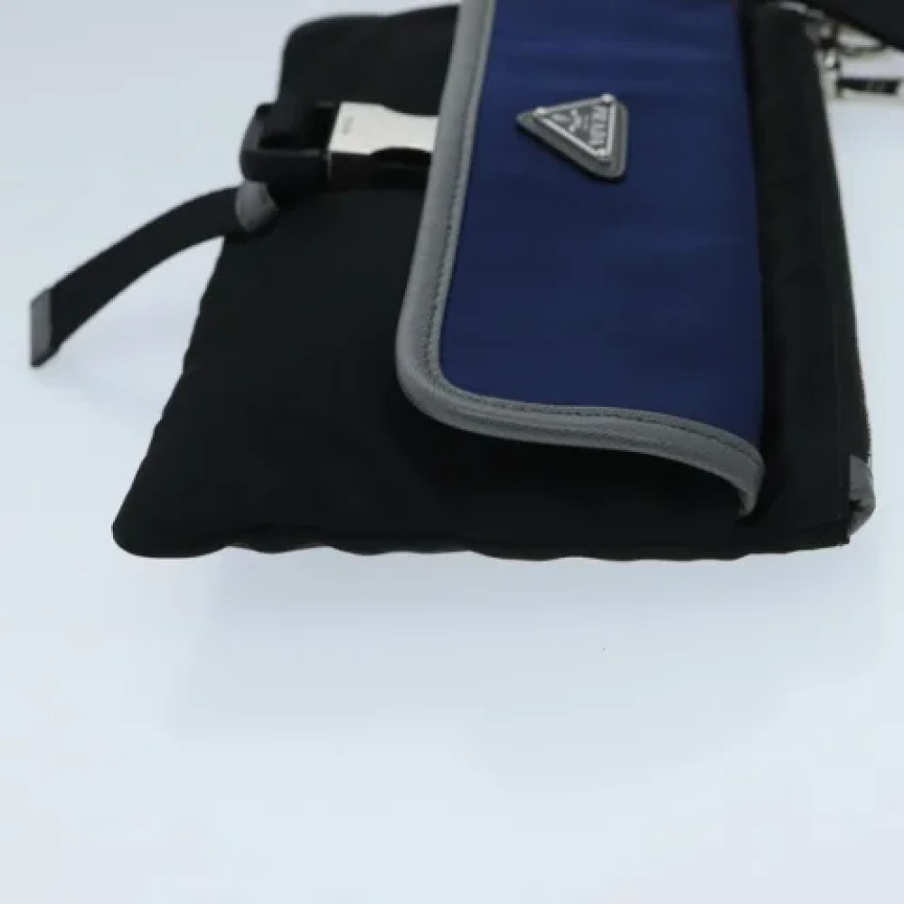 Prada Vintage Pre-owned Nylon clutches Black Dames