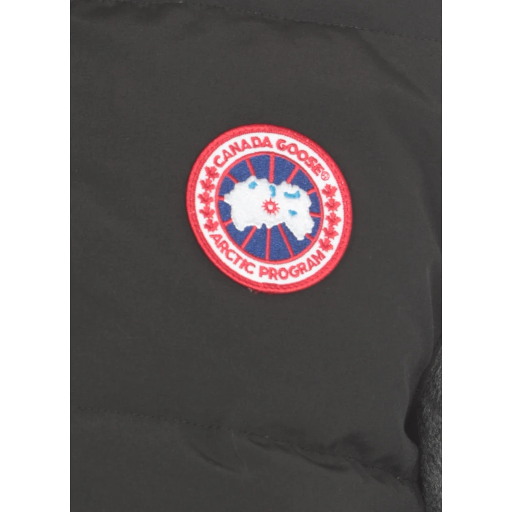 Canada Goose Zwarte Gewatteerde Husky Jas met Hoge Kraag Black Heren