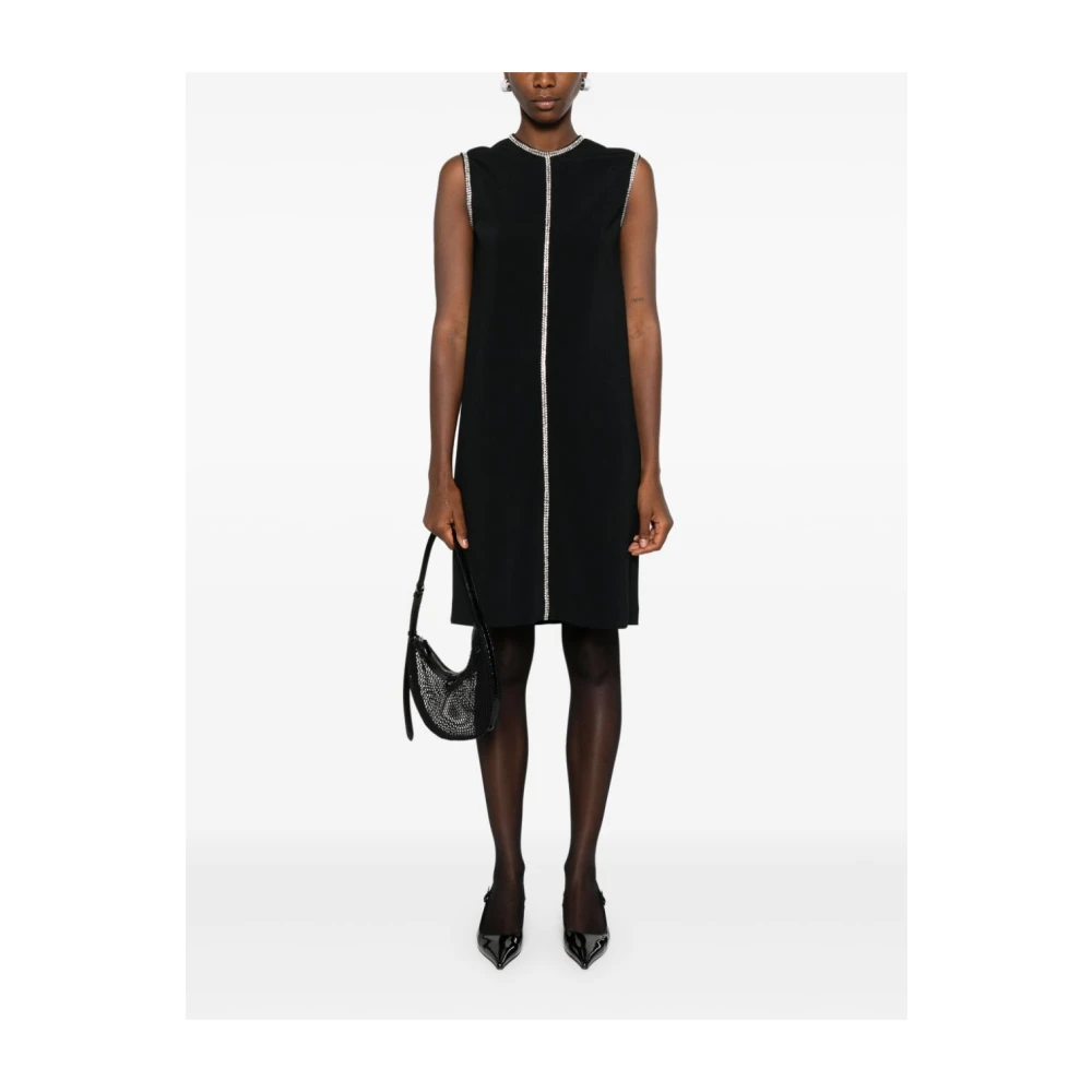 SPORTMAX Zwarte Ronde Hals Mouwloze Jurk Black Dames