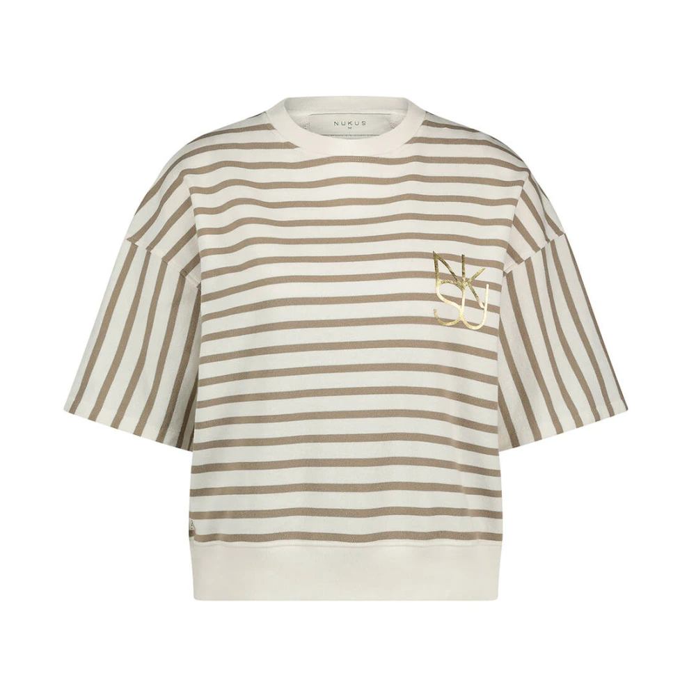 Nukus Gestreepte Pullover Sweatshirt Lotte Beige Dames