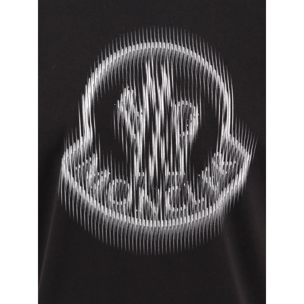 Moncler Katoenen Logo T-shirt Korte Mouw Black Heren