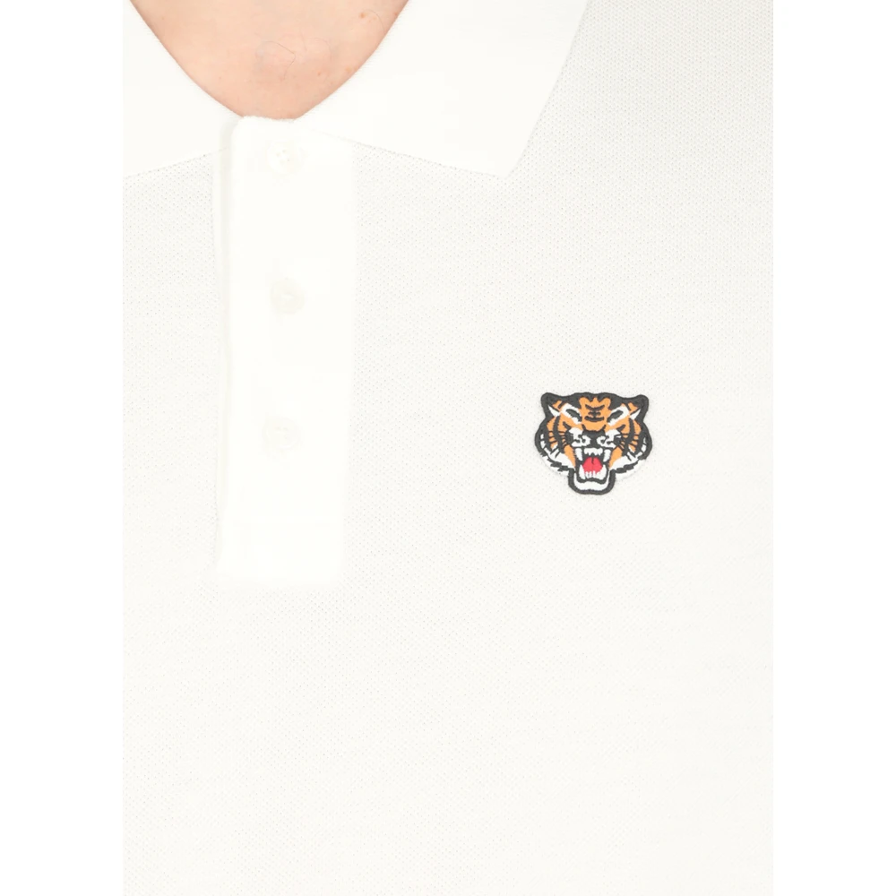 Kenzo Lucky Tiger Polo Shirt Wit White Heren